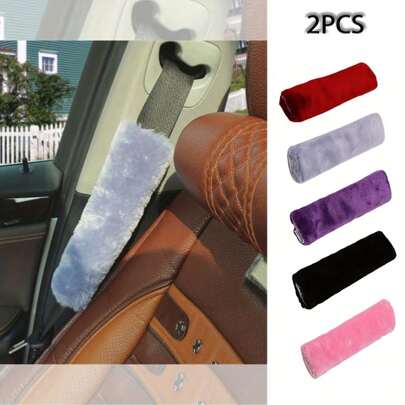 2pcs Seat Belt Cover Pads, Seatbelt Cushion, Soft Seat Belt Shoulder Strap Cover, Comfort Harness Pad, Front Seat Compatible - Soft And Cozy Car Interior Accessories