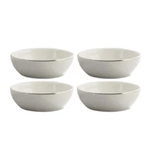 Game Kit 4 Bowls Bowl Cumbuca Cerâmica Harmony 523ml Caldo Sopa Corona - trắng - Xem 1