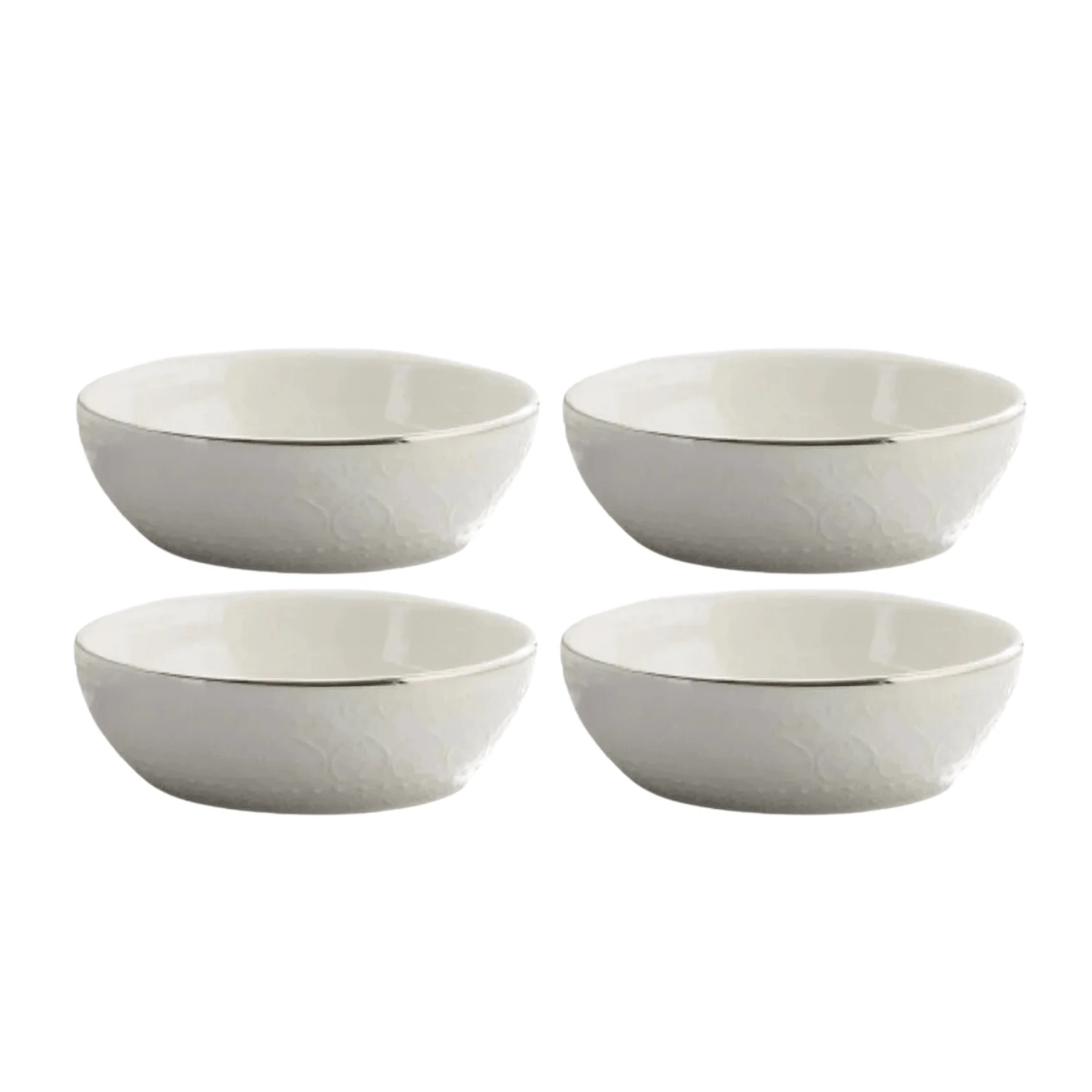 Game Kit 4 Bowls Bowl Cumbuca Cerâmica Harmony 523ml Caldo Sopa Corona - trắng - Xem 1
