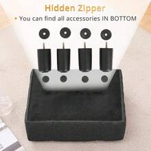 9''H Small Foot Stool Ottoman, Fabric Tufted Footrest With Plastic Legs,  Rectangle Foot Stools For Adults With Non-Slip Pads - Grey - View 5