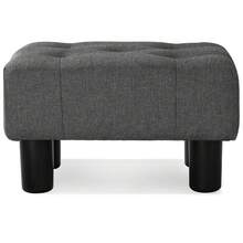 9''H Small Foot Stool Ottoman, Fabric Tufted Footrest With Plastic Legs,  Rectangle Foot Stools For Adults With Non-Slip Pads - Grey - View 4