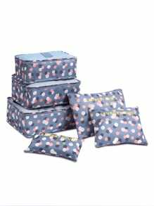 6pcs Travel Storage Bag Set, Lightweight Luggage Organizer, Fashionable Large Capacity Storage Bag, Luggage Sorting Bag, Durable Polyester Fiber Sorting Storage Bag, Zipper Closure - Suitable For Clothing, Shoes, Cosmetics, Underwear, Etc., Save Luggage Space - Multicolor - View 16