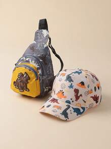 2pcs Children's Baseball Cap And Cross-Body Bag Set, Unisex Casual Wear For Daily Activities, Going Back To School, Outdoor Sun Ion All Year Round - 2PC - View 1