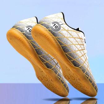 镶钉低帮青少年室内足球鞋，系带比赛训练运动鞋