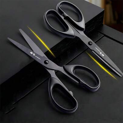 1 套易于清洁的 16 厘米黑色刀片防锈家用剪刀 18 厘米不粘手剪刀 返校,返校,学校用品