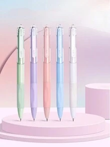 5 Pieces/Set Of Gradient Shell Ink Pens  Quick Dry Black Ink Pens  0.5mm Fine Point Black Ballpoint Pens  Smooth Writing Pens For Office And School  Back To School Supplies - Multicolor - View 4