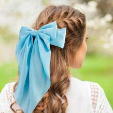 1 件大号丝滑柔软缎面蝴蝶结女士发夹，大号蝴蝶结发夹蝴蝶结发夹女士法式发饰万圣节爪夹发夹发夹 - 彩色 - 查看 17