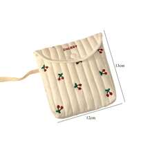 1 pieza Mini Bolsa de maquillaje para lápices labiales delgada Bolsa de almacenamiento de cosméticos de conejo de dibujos animados para viajes - Multicolor - Ver 7