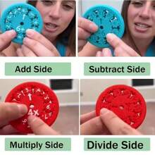 Math Fidget Spinners 9pcs Set - Addition, Subtraction, Multiplication & Division - Numbered Spinning Tops For Learning, Stress Relief, Party Games & Activities - Multicolor - View 8