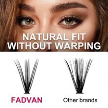 FADVAN 1/6pcs 60PCS 3Rows Diy Premade Fan Lash Extensions 10/20/30/40D 8-14mm 0.07mm Thickness Eyelash Bundles Cluster Russian Volume Fans Soft Grafting Lashes Supplies Individual Natural Eyelash Extensions Eyelashes Cluster Lashes