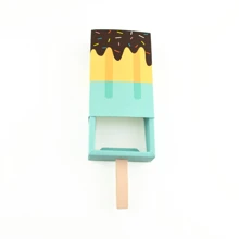 10pcs Paper Ice Cream Shape Candy Boxes Popsicle Shape Treat Boxes Cartoon Popsicle Candy Box Vandy Folding Paper Box For Birthday Wedding Party Favors - Blue - View 12