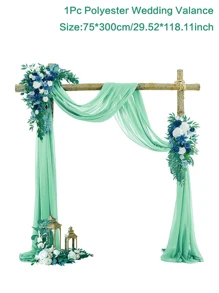 1 pièce Tissu de mousseline de soie vert multifonction DIY, décoration d'arrière-plan pour anniversaire, mariage, Noël 2025, Nouvel An, décoration de clôture d'escalier et d'extérieur, décoration de dossier de chaise, arche de mariage de 118 pouces, décorations de cérémonie et de réception de mariage en tissu transparent, décorations de drapé, Noël