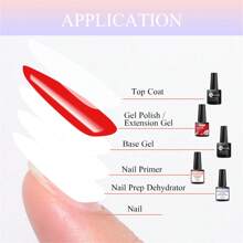 5pcs Gel Nail Polish Set 7ml Acrylic No-Acid Primer Nail Prep Dehydrator Nail Art Set No Need Of UV LED Lamp With Gel Base And Top Coat , Matte Top Coat Gel Polish Set, Scrub Brightening Effect Seal For Gel Nails And Gel Nail Polish Gel Nail Degreaser , Soak Off UV LED Gel Nail Polish Manicure Kit Nail Supplies Nail Art DIY Home Salon Gift For Women - 彩色 - 查看 9