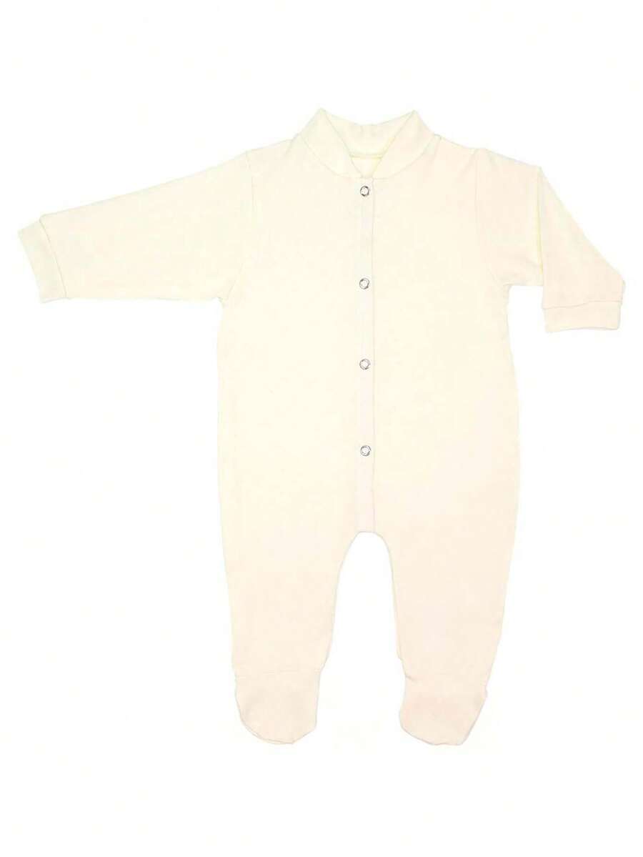 BEBE FOFUXO Ribbed Baby Romper With Foot (NB/S/M/L) - TOP CHOT - 查看 1