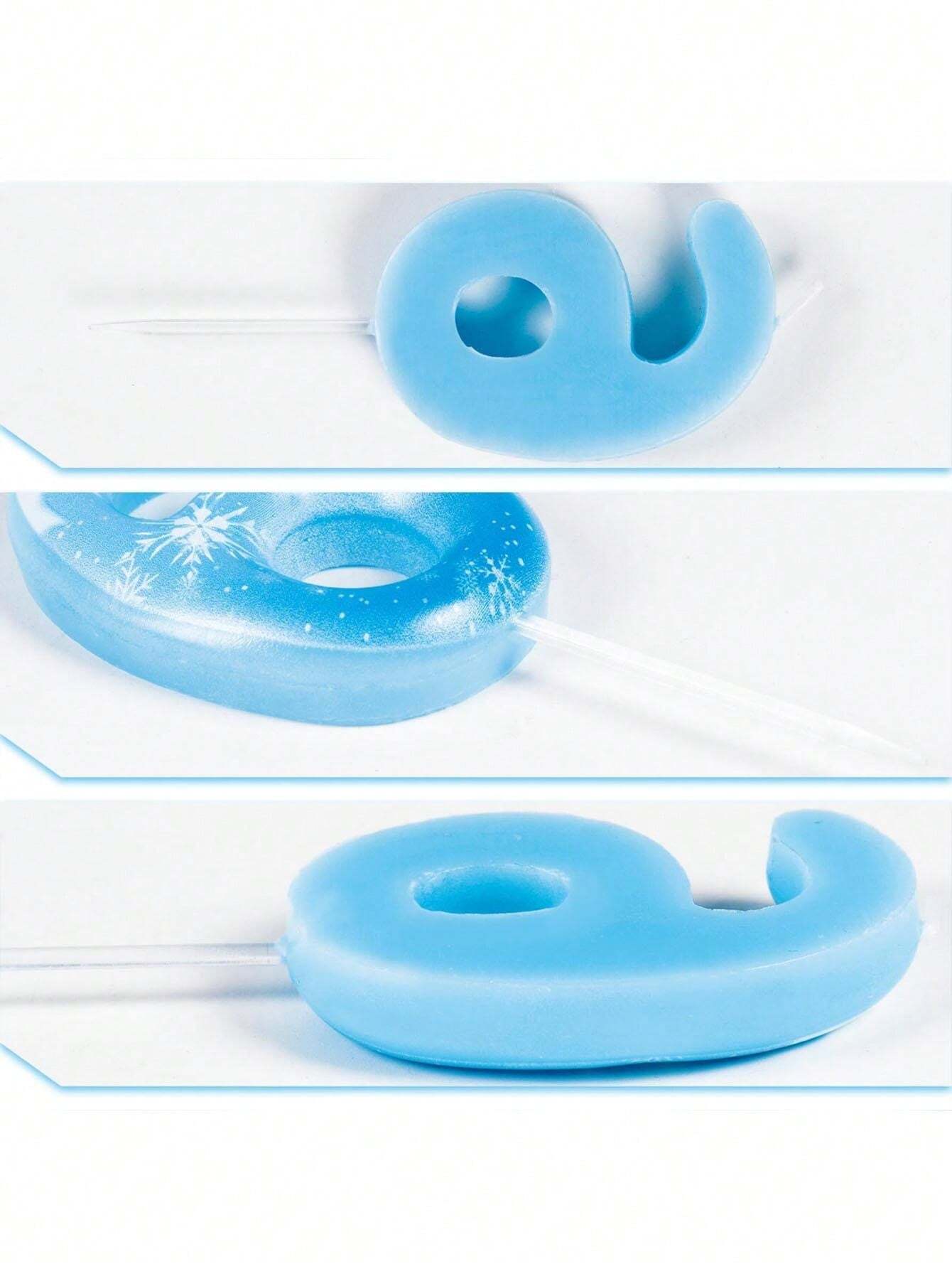 1pc Blue Snowflake Numbered 0-9 Birthday Anniversary Cake Decoration