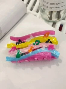 1pc Women's Hair Claw Clip, Summer New Style, Cute Acrylic Cartoon Printed Hair Claw, High-End, Versatile, Elegant Hair Accessories Valentine's Day,Claw Clips,Hair Jaw Clip,Hair Clutch