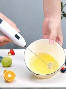 Electric Milk Frother Handheld Mixer - Mini Kitchen Stainless Steel Milk Frother Electric Frother Handheld Battery Operated Coffee Maker - Egg Whisk Milk Foamer For Coffee Mini Frother For Coffee - Multicolor - View 6