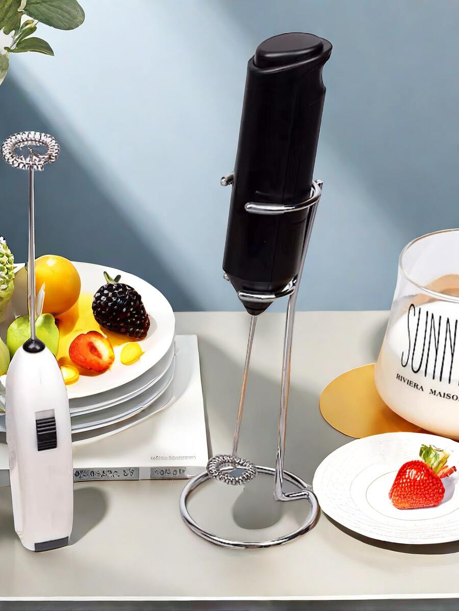 Electric Milk Frother Handheld Mixer - Mini Kitchen Stainless Steel Milk Frother Electric Frother Handheld Battery Operated Coffee Maker - Egg Whisk Milk Foamer For Coffee Mini Frother For Coffee - Multicolor - View 1