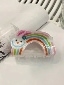 1pc Women's Hair Claw Clip, Summer New Style, Cute Acrylic Cartoon Printed Hair Claw, High-End, Versatile, Elegant Hair Accessories Valentine's Day,Claw Clips,Hair Jaw Clip,Hair Clutch