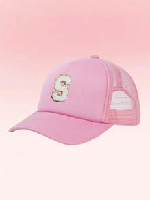 1pc Kids' 26-Letter Alphabet Pattern Trucker Cap, Fashionable And Versatile Casual Hat, Suitable For Girls' Back To School Daily Wear