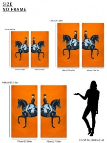 1/2Pcs, Optional Frame, Large Size Canvas Printing Painting, Modern Fashion Style, Grand And Luxurious Orange Horse, Room Decoration Stuff, Wall Art Poster, Maximum Size 70*140cm, Living Room Sofa Background Decor, Foyer Corridor Decor, Home Decor, Bedroom Decor, Bathroom Decor, Decor Room, Office Decor, School Decor, PVC Rigid Pipe Packaging
