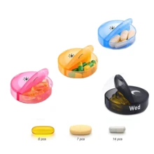 Pill Box 14-Cell 7 Day Dispenser 2 Times A Day Portable Travel Pill Box, Pill Case - Multicolor - View 11