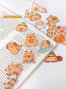 50 piezas/set Pegatinas lindas de capibara para scrapbooking, diario, teléfono, decoración de botella de agua
