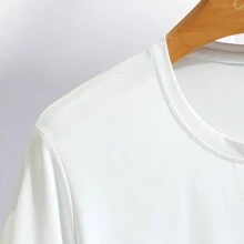 Maglietta a maniche corte in seta ghiacciata per uomo con stile da ragazzo, top sportivo, ad asciugatura rapida e traspirante, leggero