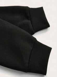 Moletom feminino Gola Redonda coração Tumblr Blusa de frio Streetwear Casaco - Preto - Visão 4