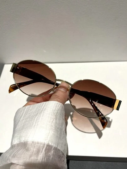 1 副复古小椭圆形时尚女士眼镜，时尚优雅的日常配饰，女士沙滩配饰，眼镜，墨镜，秋冬女士服装，夏季海滩度假、户外、旅行商务休闲礼物