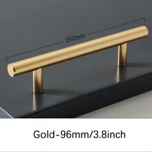 1 pezzo Maniglia per porte di armadi in lega di alluminio / Tiratore per cassetti di guardaroba, stile nordico moderno e semplice, dorato/nero