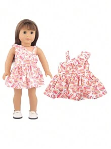 1pc Doll Clothes Set For 18-Inch American Dolls, Doll Princess Dress, Doll Tulle Skirt, Doll Floral Dress, Doll Sleeveless Dress, Fashion Doll Accessories Gift For Girls' Dolls' Birthday, Holiday, And Toys