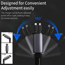 Retractable Car Charger, 4 In 1 Fast Car Phone Charger 66W, 2 Retractable Cables And USB Car Charger,Compatible With IPhone 15/14/13/12/11,Galaxy,Pixel - 銀色 - 查看 4