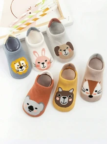 6 Pairs/Pack Baby Animal Anti-Slip Socks With Non-Slip Soles For Learning To Walk - Multicolor - View 1