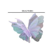 1 件大型 50 厘米逼真的三维丝绸幻彩蝴蝶 - 户外婚礼拍摄和窗户婚礼装饰的完美装饰品，鲜艳的色彩，奢华的丝绸材质（不含支撑杆），情人节，礼物 - 彩色 - 查看 10