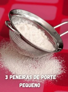 Kit 3 Kitchen Sieve 12cm In Stainless Steel Multipurpose Household Sieves - Acero inoxidable - Ver 4