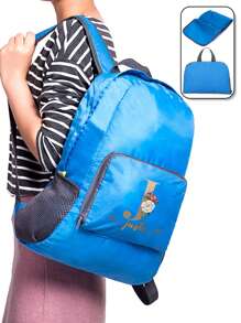 1pc Customized Portable Foldable Backpack Personal Tailor Name Custom Initials A To Z Pattern Pattern Lightweight Waterproof Climbing Bag For Men For Women Unisex Hiking Backpacks For Outdoor Mountaineering Sports Run Daypack Organizer Bag Camping Personalized Hiking Bag - Blue - View 5