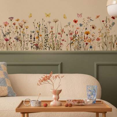 mama look 1 miếng dán tường hình cây và hoa đẹp cho phòng ngủ, phòng khách, nền ghế sofa, tường hoặc ván chân tường, trang trí bằng PVC có thể tháo rời, hình dán, hình dán tường, hình dán vinyl để trang trí nhà cửa, vật dụng trang trí mùa xuân làm mới ngôi nhà của bạn, hình dán trang trí Rama quà tặng sinh nhật, tốt nghiệp