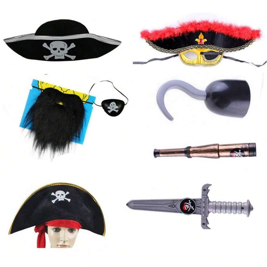 1set Pirate Costume Accessories For Halloween Party Halloween Decoration - Multicolor - View 1