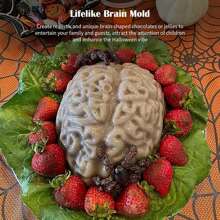 1 个，硅胶大脑模具 - 逼真的人脑蛋糕模具，3.2 英寸深，大容量，带支撑底座，加厚材质，适用于万圣节软糖巧克力果冻布丁，创意 DIY 烘焙风琴模具万圣节装饰万圣节派对礼物万圣节派对用品万圣节万圣节装饰万圣节装饰品万圣节家居万圣节派对万圣节派对 - 彩色 - 查看 3