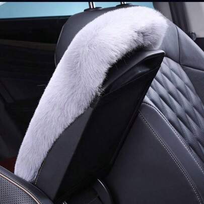 毛茸茸羊皮汽車扶手套，柔軟短絨毛汽車中控臂扶手保護墊，毛茸茸扶手座椅盒保護套，適用於大多數汽車扶手 ，男女通用，車內裝飾配件