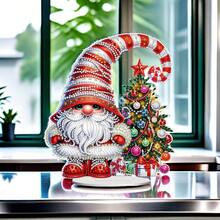 圣诞钻石画装饰，DIY 钻石艺术桌面装饰不对称钻石马赛克工艺品，卧室装饰礼品盒 - 彩色 - 查看 3