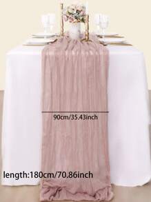 1pc Cheesecloth Table Runner Gauze Boho Rustic Cheese Cloth Table Runner For Baby Shower Decoration Wedding Easter Summer Table Runner Baby Shower Family Decorations Gifts - Multicolor - View 2