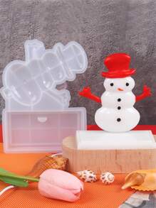 1set Christmas Resin Silicone Molds, 3D Santa Snowman Crystal Ornament Molds For Home Office Decor Desk Topper Art Craft