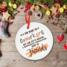 1 件，送给同事的礼物，“有史以来最好的情感支持同事”，圆形陶瓷材料礼物 2.87 英寸，带红绳，适合办公室装饰、生日礼物、公司礼物创意礼物，适合返校、生日 - 彩色 - 查看 9