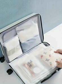 10pcs Travel Storage Bags - Durable Double-Sided Zipper, Safety Lock, Large Capacity Clothing Storage - Versatile Packing Bags, Thick Transparent Zipper Garment Bags, High-End Travel Storage Bags, Clothing Storage Bags, Underwear Self-Sealing Bags, Suitable For Home Travel, Business Trip, Item Storage, Daily Use - Clear - View 3