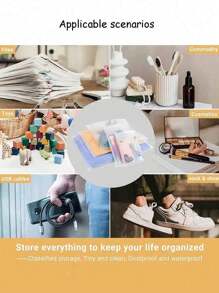 10pcs Travel Storage Bags - Durable Double-Sided Zipper, Safety Lock, Large Capacity Clothing Storage - Versatile Packing Bags, Thick Transparent Zipper Garment Bags, High-End Travel Storage Bags, Clothing Storage Bags, Underwear Self-Sealing Bags, Suitable For Home Travel, Business Trip, Item Storage, Daily Use - Clear - View 4