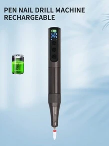 Portable Electric Nail Grinder, Rechargeable 35000RPM Nail File Nail Drill Pen Manicure Machine Kit With Long Battery Life, Professional Nail Art Polish & Cuticle Remover Machine Set, Toenail Grinder Nail Polishing Equipment Nails Appliance Manicure Pedicure Kit Accessory Nail Art Tool For Acrylic Nail Salon & Home Use - Black - View 1