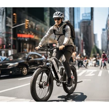 Bicicleta eléctrica DUOTTS F26, motor dual de 750 W*2, batería extraíble de 48 V 17,5 Ah, alcance de 50 km, neumático grueso 26x4.0, transmisión Shimano de 7 velocidades, velocidad máxima de 55 km/h, ascenso de 55 grados, pantalla LCD, freno de disco hidráulico doble , Carga máxima 150 kg - Plateado - Ver 10