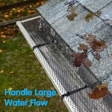 1-Pack Plastic Gutter Guard Mesh Roll 15cm X 300cm Rain Gutter Long Gutter Leaf Guards Leaf Guard-Stop Clogged Gutters-With 10 Clip Fixed Hooks.DIY Gutter Protection Prevent Gutter Drain Downspout Clogging - Black - View 6